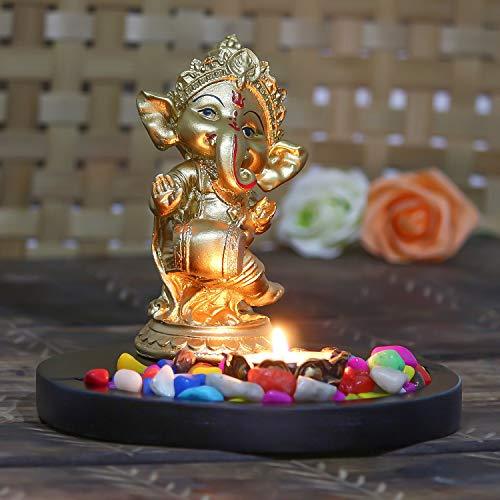 Brass Dancing Ganesh Idol With Base 5 Inches