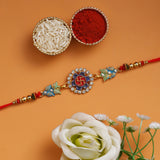 Load image into Gallery viewer, JaipurCrafts Premium Combo Of 1 Rakhi Set For Bhaiya And Bhabhi. Rakhi For Bhaiya Bhabhi, Lumba Rakhi For Bhabhi Rakshabandhan Gift-JaipurCrafts