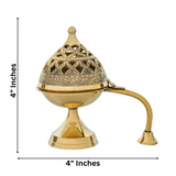 Load image into Gallery viewer, Webelkart Antique Brass Gold Dhoop Dani |Loban Dani |Aarti Brass Dani/Dhoop Dani Burner for Home Decor|Dhoop Batti Stand with Handle (4&quot; Inches)