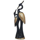 Load image into Gallery viewer, JaipurCrafts  Premium Swan Pair of Kissing Duck Showpieces for Home and Office Decor- Antique Showpieces (14 Inches, Black and Gold)-JaipurCrafts