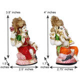 Load image into Gallery viewer, JaipurCrafts Premium Lord Laxmi Ganesha Idol Statue Showpiece for Home Pooja Decor and Temple/Laxmi Ganesha Idol for Diwali poojan (Set of 2-4 Inches)