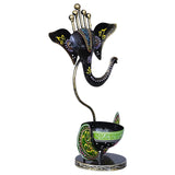 Load image into Gallery viewer, Webelkart Premium Iron Lord Ganesh Tealight Candle Holder for Home and Pooja Decor (12 in, Multicolor)