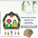 Load image into Gallery viewer, JaipurCrafts Premium Welcome Lady Rajasthani Wooden Key Holder for Home and Office Decor, Key Chain Holder for Home and Living Room (8 inches, Green)-JaipurCrafts