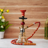 गैलरी व्यूवर में इमेज लोड करें, JaipurCrafts Premium Designer Crystal Lindo Hookah Set Style Hookah Home And office Decor (13&quot; Inches Red And Gold)-JaipurCrafts