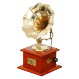 Load image into Gallery viewer, JaipurCrafts Premium Handicrafts Brass Sparkle Gramophone Showpiece for Home and Office Decor| Gift Item for Living Room - Table Decor Item (9.5&quot; Inches Brown)