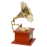 Load image into Gallery viewer, JaipurCrafts Premium Handicrafts Brass Sparkle Gramophone Showpiece for Home and Office Decor| Gift Item for Living Room - Table Decor Item (9.5&quot; Inches Brown)