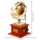 Load image into Gallery viewer, JaipurCrafts Premium Handicrafts Brass Sparkle Gramophone Showpiece for Home and Office Decor| Gift Item for Living Room - Table Decor Item (9.5&quot; Inches Brown)