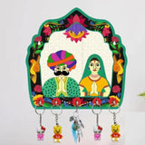 गैलरी व्यूवर में इमेज लोड करें, JaipurCrafts Premium Welcome Lady Rajasthani Wooden Key Holder for Home and Office Decor, Key Chain Holder for Home and Living Room (8 inches, Green)-JaipurCrafts