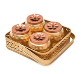 Load image into Gallery viewer, Webelkart Premium Square Basket With 4 Jar Dry Fruits Container Home/Office Decor| Table Decoration item | Diwali Decor Items| Serving Pots tylish Storage Box| Chocolate Container (8&quot; Inches)