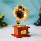 Load image into Gallery viewer, JaipurCrafts Premium Handicrafts Brass Sparkle Gramophone Showpiece for Home and Office Decor| Gift Item for Living Room - Table Decor Item (9.5&quot; Inches Brown)