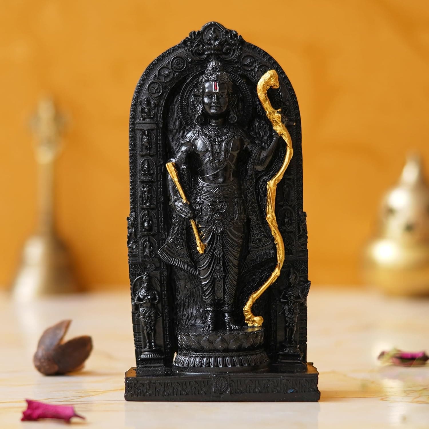 JaipurCrafts Premium Lord Ayodhya Ram lalla Idol Murti Showpiece | Ram ji ki Murti Lalla Murti in Ayodhya Mandir for Home and Office Decor (6" Inches)