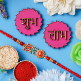 Load image into Gallery viewer, Webelkart Bro Designer Rakhi For Brother With Shubh Labh Sticker |Rakhi For Brother Bhabhi | Lumba Rakhi for Bhabhi |Rakhi For Bhaiya Bhabhi Kids Rakhi Gift Rakhee