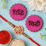 Load image into Gallery viewer, Webelkart Rakhi Combo Pack For Brother Bhabhi With Riddhi-Siddhi Sticker for Home Decor | Rakhi For Bhaiya Bhabhi |Lumba Rakhi For Bhabhi |Kids Rakhee