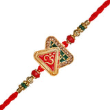 Load image into Gallery viewer, Webelkart Premium Om Designer Rakhi For Brother With Shubh Labh Sticker |Rakhi For Bhaiya Bhabhi | Lumba Rakhi for Bhabhi |Rakhi For Bhaiya Brother Kids Rakhi Gift Rakhee - JaipurCrafts