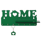 Load image into Gallery viewer, Webelkart Designer Home Keys Wooden Key Holder with 7 Hooks, Free Keychain (29 cm x 13.5 cm x 0.4 cm, Green) Key Stand Key Hanger