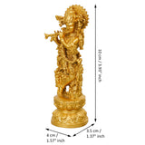 Load image into Gallery viewer, Webelkart Premium Small Krishna Idol Resin Cardashboard, Lord Krishan Statue, Gift Home and Office Decor, Krishna Figurine Showpiece (4&quot; Inches Gold)