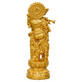 Load image into Gallery viewer, Webelkart Premium Small Krishna Idol Resin Cardashboard, Lord Krishan Statue, Gift Home and Office Decor, Krishna Figurine Showpiece (4&quot; Inches Gold)