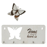 Load image into Gallery viewer, Webelkart Premium Home is Where The Heart is Wooden Key Holder for Home/Office Decor, Key Hanger for Wall Decor,Key Stand (with Butterfly Cutout)