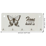 Load image into Gallery viewer, Webelkart Premium Home is Where The Heart is Wooden Key Holder for Home/Office Decor, Key Hanger for Wall Decor,Key Stand (Without Butterfly Cutout)