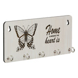 Load image into Gallery viewer, Webelkart Premium Home is Where The Heart is Wooden Key Holder for Home/Office Decor, Key Hanger for Wall Decor,Key Stand (Without Butterfly Cutout)