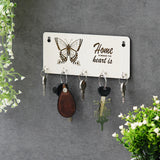 Load image into Gallery viewer, Webelkart Premium Home is Where The Heart is Wooden Key Holder for Home/Office Decor, Key Hanger for Wall Decor,Key Stand (Without Butterfly Cutout)