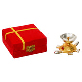 Load image into Gallery viewer, Webelkart Premium Tortoise Shape Brass Diya with Velvet Box for Pooja Decor | Diya for Diwali| Oil Lamp for Home( 4.5&quot; Inches)