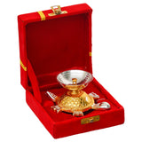 Load image into Gallery viewer, Webelkart Premium Tortoise Shape Brass Diya with Velvet Box for Pooja Decor | Diya for Diwali| Oil Lamp for Home( 4.5&quot; Inches)