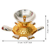 Load image into Gallery viewer, Webelkart Premium Tortoise Shape Brass Diya with Velvet Box for Pooja Decor | Diya for Diwali| Oil Lamp for Home( 4.5&quot; Inches)