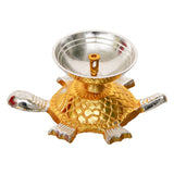 Load image into Gallery viewer, Webelkart Premium Tortoise Shape Brass Diya with Velvet Box for Pooja Decor | Diya for Diwali| Oil Lamp for Home( 4.5&quot; Inches)