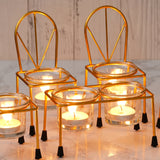 Load image into Gallery viewer, WebelKart Premium Dinner Set Designer Tealight Candle Holder for Diwali Decoration |Tealight Candle Holder for Home Decor - Table Decoration Gift Items for Home (Set of 5)