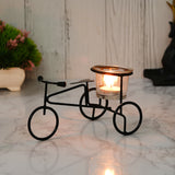 Load image into Gallery viewer, WebelKart Premium Cycle Designer Tealight Candle Holder with Glass Diwali Decoration |Tealight Candle Holder for Table Decor - Home Decoration Gift Items Tealight Candle Holder