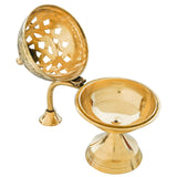 गैलरी व्यूवर में इमेज लोड करें, Webelkart Antique Brass Gold Dhoop Dani Stand with Handle |Loban Dani Aarti Brass Dani/Dhoop Dani Burner for Home Office Decor|Dhoop Batti Stand (6&quot; Inches) Incense Holder Burner for Home