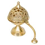 गैलरी व्यूवर में इमेज लोड करें, Webelkart Antique Brass Gold Dhoop Dani |Loban Dani |Aarti Brass Dani/Dhoop Dani Burner for Home Decor|Dhoop Batti Stand with Handle (5&quot; Inches)