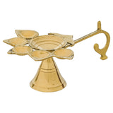 Load image into Gallery viewer, Webelkart Premium Brass Panch Diya Set for Diwali Decor |Oil Lamp for Aarti Diya|Aarti Deepak Oil Lamp for Home Decor ( Brass 6&quot; Inhes )