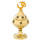 Load image into Gallery viewer, Webelkart Premium Brass Diya with Cap for Diwali Decor |Oil Puja Lamp for Aarti Diya|Deepak Oil Lamp for Home Decor Temple Pooja Articles( Brass 4.72&quot; Inhes ) Diwali Decor Item