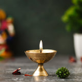 Load image into Gallery viewer, Webelkart Premium Small Brass Set of 3 Oil Lamp Diya for Diwali Decor |Aarti Diya|Deepak Oil Lamp for Home and Pooja Decoratoin ( Brass 2.16&quot; Inhes ) Temple Articles