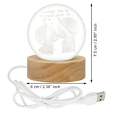 Load image into Gallery viewer, Webelkart Premium 3D Crystal Moon Lamp Night Light for Home Decor/Crystal Ball Night Light with Warm White Dimmable LED with Wooden Base/USB Table LED Lamp,Gift for Valentine (Cute Couple)