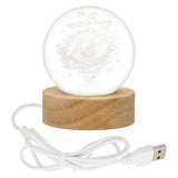 Load image into Gallery viewer, Webelkart Premium 3D Crystal Moon Lamp Night Light for Home Decor/Crystal Ball Night Light with Warm White Dimmable LED with Wooden Base/USB Table LED Lamp,Gift for Valentine (Cute Rose)