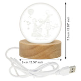 Load image into Gallery viewer, Webelkart Teddy 3D Crystal Couple Moon Lamp Night Light for Home Decor/Crystal Ball Night Light with Warm White Dimmable LED lamp for Home (Purpose Couple)