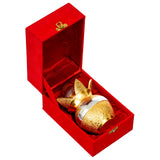 Load image into Gallery viewer, Webelkart Premium Gold Plated Pooja Kalash with Coconut for Pooja Decor with Red Velvet Box/Swastik Kalash for Puja Temple Home Decorative Item/Diwali Gift Item/mangal Kalash (Gold)