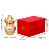 Load image into Gallery viewer, Webelkart Premium Gold Plated Pooja Kalash with Coconut for Pooja Decor with Red Velvet Box/Swastik Kalash for Puja Temple Home Decorative Item/Diwali Gift Item/mangal Kalash (Gold)