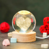 Load image into Gallery viewer, Webelkart Premium 3D Crystal Heart Moon Lamp Night Light for Home Decor/Crystal Ball Night Light with Warm White Dimmable LED with Wooden Base/USB Table LED Lamp,Gift for Valentine (Heart Shape)