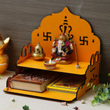 Load image into Gallery viewer, Webelkart Antique Ganesha Ji Wooden Beautiful Temple for Home Decor,MDF Temple with Book Drow/Pooja Mandir for Home/Office/Wall Mounted Temple Home Temple (11.61 x 1.23 x 29.5 Inches)