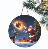 Load image into Gallery viewer, JaipurCrafts Premium Wood Merry Christmas Wall Hanging/Door Hanging for Home and Christmas Decorations Items- Santa with Gifts Christmas Items Christmas Wall Decor Hanging