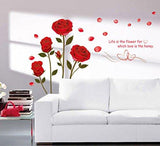 Load image into Gallery viewer, Decals Design &#39;Romantic Rose Flowers&#39; Wall Sticker (PVC Vinyl, 50 cm x 70 cm, Multicolour) JaipurCrafts