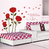 Load image into Gallery viewer, Decals Design &#39;Romantic Rose Flowers&#39; Wall Sticker (PVC Vinyl, 50 cm x 70 cm, Multicolour) JaipurCrafts