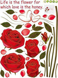 Load image into Gallery viewer, Decals Design &#39;Romantic Rose Flowers&#39; Wall Sticker (PVC Vinyl, 50 cm x 70 cm, Multicolour) JaipurCrafts