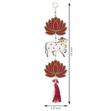 Load image into Gallery viewer, JaipurCrafts  Lotus Flower Door &amp; Wall Hanging for Diwali Decoration| Wall Decor |Temple Decor Wall Hanging Home and Office Decor (Wood Set of 2) 18&quot; Inches-JaipurCrafts