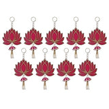 Load image into Gallery viewer, JaipurCrafts Lotus Wall Hanging |Lotus Back Drop Hanging | ganpati Decoration Wall Hanging Home and Office Decor (Wood Set of 9) 8&quot; Inches