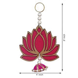 Load image into Gallery viewer, JaipurCrafts Lotus Wall Hanging |Lotus Back Drop Hanging | ganpati Decoration Wall Hanging Home and Office Decor (Wood Set of 9) 8&quot; Inches